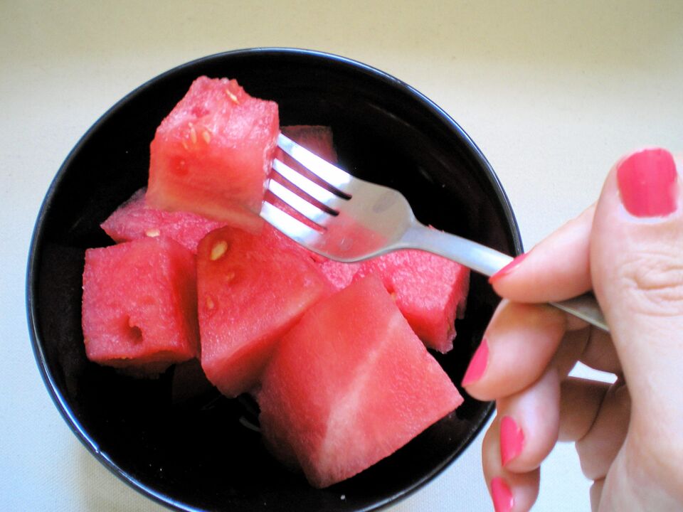 Prinsippet om drift av vannmelon diett